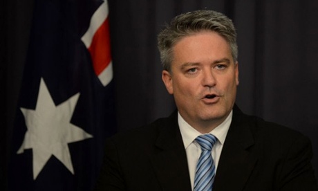 Mathias Cormann talks at a press conference