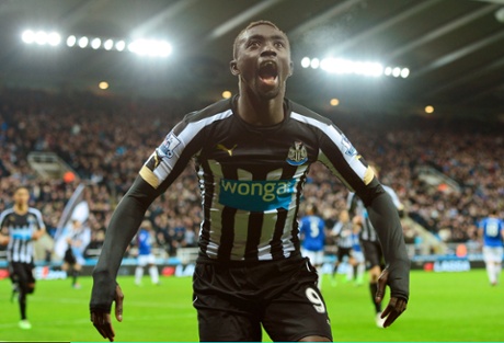 Papiss Demba Cisse celebrates after firing home the equaliser.