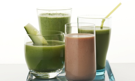 Red Smoothie, Basil and cucumber, Almond and Kale and Best Green juice.