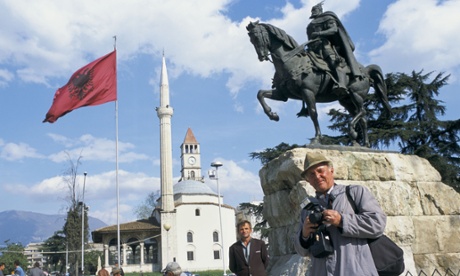 Edi Rama in central Tirana, Albania