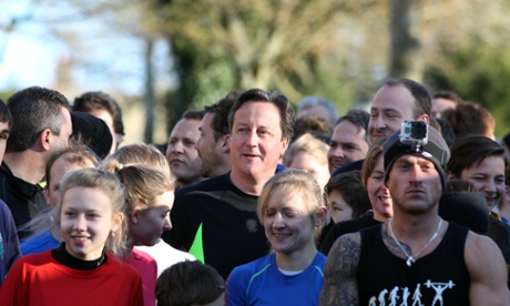 David Cameron in the crowd of competitors.