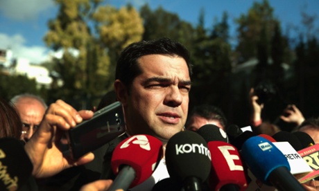 Alexis Tsipras, head of Syriza, after the election announcement. Photo: Reuters/Alkis konstantinidis (