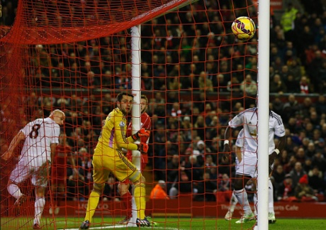 Jonjo Shelvey scores a goal for his former club.