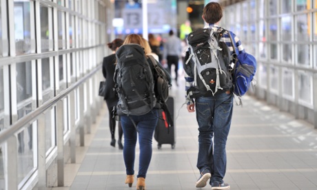 backpackers in Melbourne airport