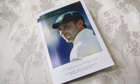 he order of service is seen inside the Macksville High School Stadium ahead of the Funeral Service for Australian cricketer Phillip Hughes.