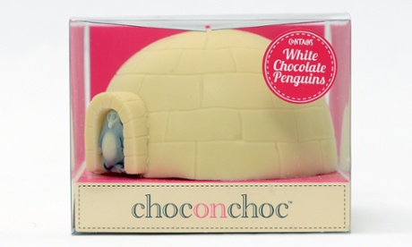 Choconchoc chocolate igloo and penguins.