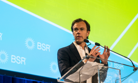 Karl-Johan Persson talking at the BSR