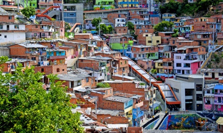 Outdoor escalators in Medellín, Colombia.