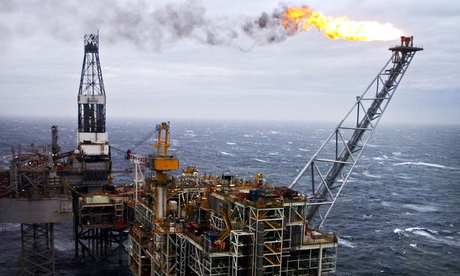 An oil rig in the North Sea