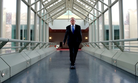 The Immigration minister Scott Morrison after an interview this morning in the press gallery of Parliament House in Canberra, Thursday 4th December 2014.