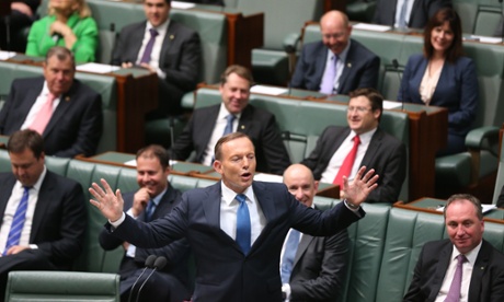The Prime Minister Tony Abbott makes a statement in the house of Reps chamber of Parliament House Canberra this morning, Thursday 4th December 2014.