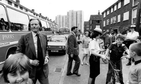 Michael Heseltine in Croxteth, Liverpool, after the riots in 1981