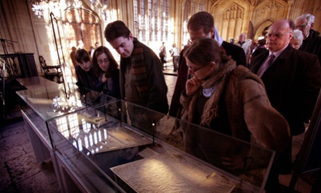 The Magna Carta on display at Bodelian Library in Oxford.