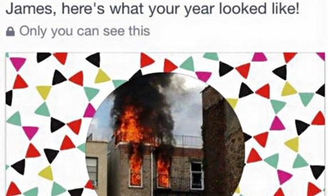 A Facebook Year in Review posted to Twitter by Julieanne Smolinski (https://twitter.com/BoobsRadley)