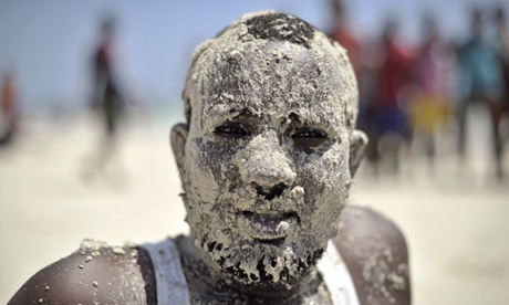 A man enjoys a day out on Mogadishu's Lido beach, which has become so popular again that lifeguards have been deployed.