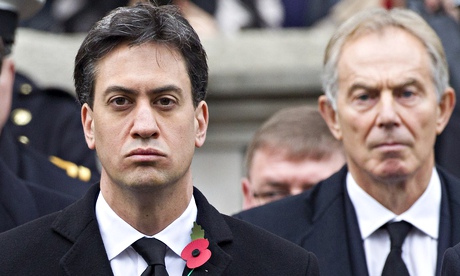 Ed Miliband and Tony Blair at the Cenotaph