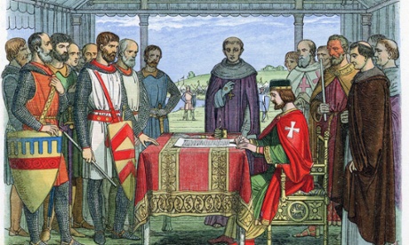 King John signing Magna Carta at Runnymeade 15 June 1215.