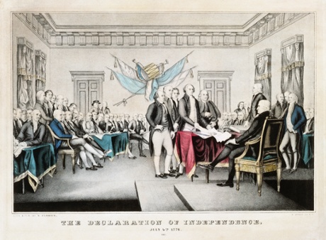 The founding fathers sign The Declaration of Independence