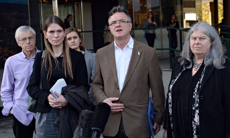 Napac chief Peter Saunders (2nd right) with child sex abuse victims' representatives