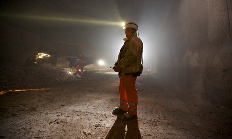 Miners at the Winsford Rock Salt Mine in Cheshire
