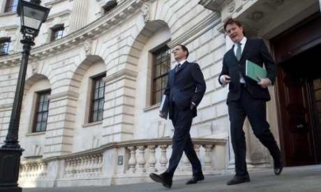 George Osborne and Danny Alexander leave the Treasury yesterday ahead of the autumn statement