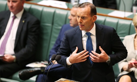 Tony Abbott in question time on Thursday.