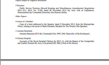 From Votes and Proceedings