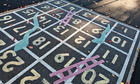 Snakes and ladders playground game