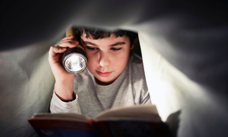 Young boy reading