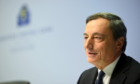 Mario Draghi, President of the European Central Bank pictured during his first press conference following the monthly ECB board meeting in the new ECB headquaters on December 4, 2014 in Frankfurt am Main, Germany.