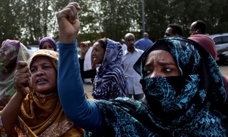 Anti-government protests in Sudan during the funeral of an activist killed by security services in September 2013. Omar al-Bashir Khartoum