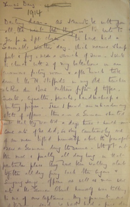 The letter written by General Walter Congreve VC describing the Christmas Day Truce of 1914