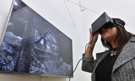 Visitor using Oculus Rift at FACT's Type Motion launch
