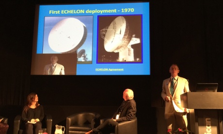 Duncan Campbell on stage at The Logan Symposium.