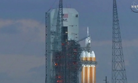 The Orion spacecraft ready to launch.