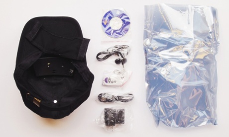 Baseball cap with hidden video camera, bought from a darknet market by a bot