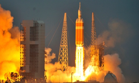 The first photographs of the Orion spacecraft launch.