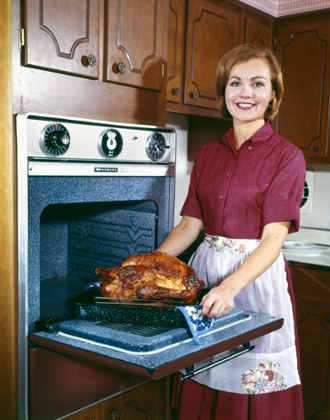 Woman with turkey