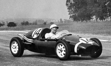 racing driver in car