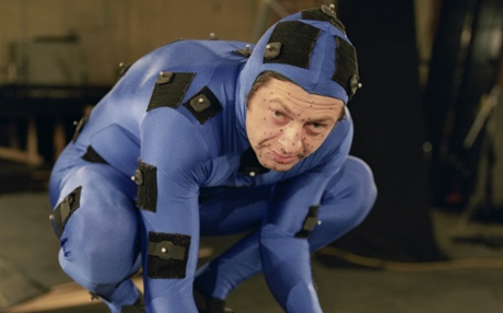 Andy Serkis in a motion capture suit.
