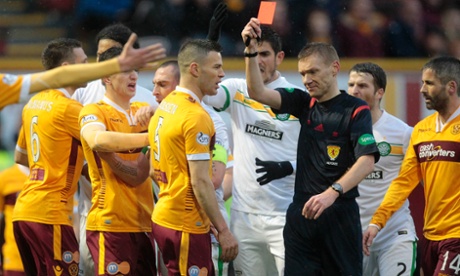 Simon Ramsden gets sent off 