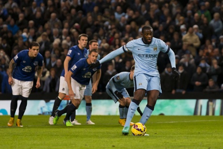 Yaya Toure scores from the spot.
