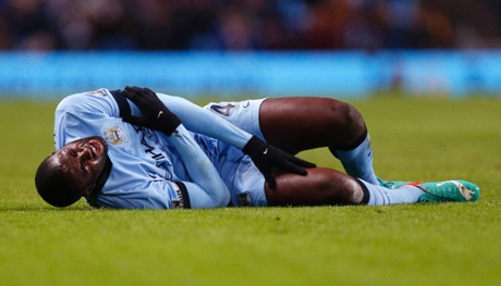 Yaya Toure sustains an injury.