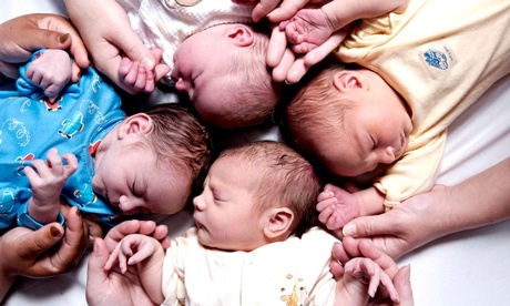 Newborn babies in an NHS maternity unit