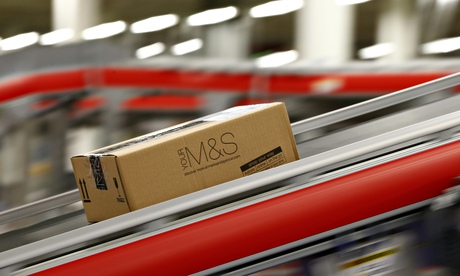 An M&S parcel travels along a belt