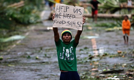 A typhoon victim in the Philippines
