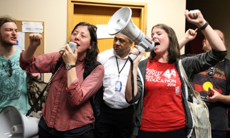 Barry Spurr protest at the University of Sydney
