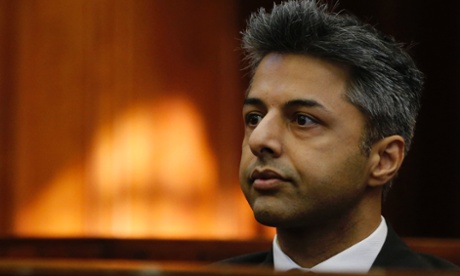 Shrien Dewani in the dock at the Western Cape high court, Cape Town, South Africa.