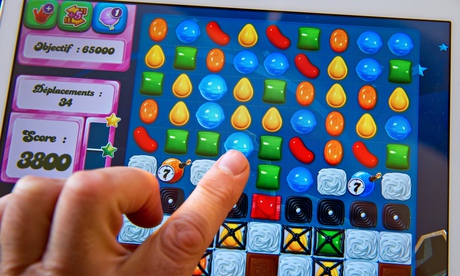 Someone playing Candy Crush