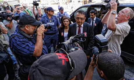 Anni Dewani's father Vinod Hindocha and mother Nilam Hindocha, arrive at the Western Cape high court this morning.